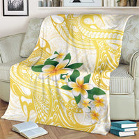 Gold And White Polynesia Plumeria Blanket Curves Tropical Vibes LT14 - Polynesian Pride