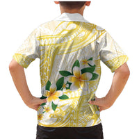 Gold And White Polynesia Plumeria Family Matching Mermaid Dress and Hawaiian Shirt Curves Tropical Vibes