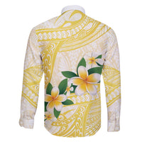 Gold And White Polynesia Plumeria Family Matching Mermaid Dress and Hawaiian Shirt Curves Tropical Vibes
