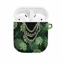 Green Hawaii Kukui Nut Lei AirPods Case Hawaiian Pattern Monstera Tropical Vibes LT14 Green - Polynesian Pride
