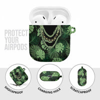 Green Hawaii Kukui Nut Lei AirPods Case Hawaiian Pattern Monstera Tropical Vibes - Polynesian Pride