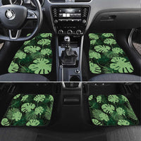 Green Hawaii Kukui Nut Lei Car Mats Hawaiian Pattern Monstera Tropical Vibes - Polynesian Pride