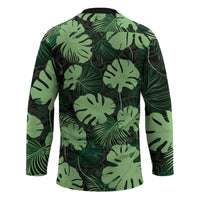 Green Hawaii Kukui Nut Lei Hockey Jersey Hawaiian Pattern Monstera Tropical Vibes LT14 - Polynesian Pride