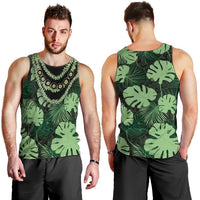 Green Hawaii Kukui Nut Lei Men Tank Top Hawaiian Pattern Monstera Tropical Vibes LT14 - Polynesian Pride