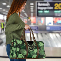 Green Hawaii Kukui Nut Lei Travel Bag Hawaiian Pattern Monstera Tropical Vibes - Polynesian Pride