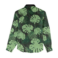 Green Hawaii Kukui Nut Lei Women Casual Shirt Hawaiian Pattern Monstera Tropical Vibes - Polynesian Pride