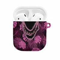 Pink Hawaii Kukui Nut Lei AirPods Case Hawaiian Pattern Monstera Tropical Vibes LT14 Pink - Polynesian Pride