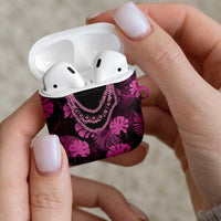 Pink Hawaii Kukui Nut Lei AirPods Case Hawaiian Pattern Monstera Tropical Vibes LT14 - Polynesian Pride