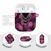 Pink Hawaii Kukui Nut Lei AirPods Case Hawaiian Pattern Monstera Tropical Vibes LT14 - Polynesian Pride