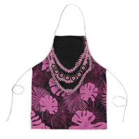 Pink Hawaii Kukui Nut Lei Apron Hawaiian Pattern Monstera Tropical Vibes LT14 Pink - Polynesian Pride