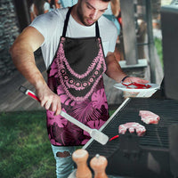 Pink Hawaii Kukui Nut Lei Apron Hawaiian Pattern Monstera Tropical Vibes LT14 - Polynesian Pride
