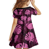 Pink Hawaii Kukui Nut Lei Family Matching Long Sleeve Bodycon Dress and Hawaiian Shirt Hawaiian Pattern Monstera Tropical Vibes - Polynesian Pride