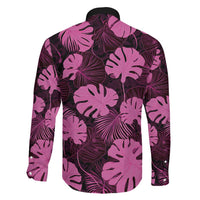 Pink Hawaii Kukui Nut Lei Family Matching Short Sleeve Bodycon Dress and Hawaiian Shirt Hawaiian Pattern Monstera Tropical Vibes - Polynesian Pride