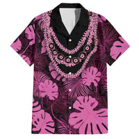 Pink Hawaii Kukui Nut Lei Hawaiian Shirt Hawaiian Pattern Monstera Tropical Vibes LT14 Pink - Polynesian Pride