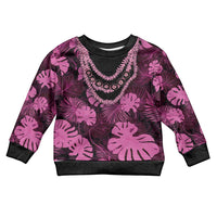 Pink Hawaii Kukui Nut Lei Kid Ugly Christmas Sweater Hawaiian Pattern Monstera Tropical Vibes LT14 Kid Pink - Polynesian Pride