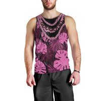Pink Hawaii Kukui Nut Lei Men Tank Top Hawaiian Pattern Monstera Tropical Vibes LT14 - Polynesian Pride