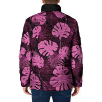 Pink Hawaii Kukui Nut Lei Padded Jacket Hawaiian Pattern Monstera Tropical Vibes LT14 - Polynesian Pride