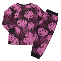 Pink Hawaii Kukui Nut Lei Christmas Pajama Set Hawaiian Pattern Monstera Tropical Vibes LT14 - Polynesian Pride
