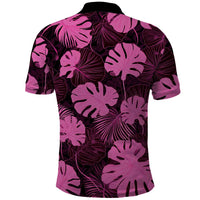 Pink Hawaii Kukui Nut Lei Polo Shirt Hawaiian Pattern Monstera Tropical Vibes LT14 - Polynesian Pride
