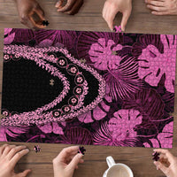 Pink Hawaii Kukui Nut Lei Puzzle Hawaiian Pattern Monstera Tropical Vibes LT14 - Polynesian Pride