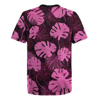 Pink Hawaii Kukui Nut Lei Rugby Jersey Hawaiian Pattern Monstera Tropical Vibes LT14 - Polynesian Pride