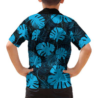 Blue Hawaii Kukui Nut Lei Family Matching Long Sleeve Bodycon Dress and Hawaiian Shirt Hawaiian Pattern Monstera Tropical Vibes - Polynesian Pride