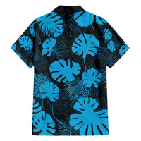 Blue Hawaii Kukui Nut Lei Family Matching Off The Shoulder Long Sleeve Dress and Hawaiian Shirt Hawaiian Pattern Monstera Tropical Vibes - Polynesian Pride