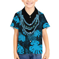 Blue Hawaii Kukui Nut Lei Hawaiian Shirt Hawaiian Pattern Monstera Tropical Vibes LT14 - Polynesian Pride