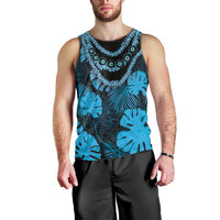 Blue Hawaii Kukui Nut Lei Men Tank Top Hawaiian Pattern Monstera Tropical Vibes LT14 - Polynesian Pride