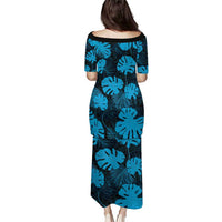 Blue Hawaii Kukui Nut Lei Puletasi Hawaiian Pattern Monstera Tropical Vibes LT14 - Polynesian Pride