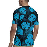 Blue Hawaii Kukui Nut Lei Rugby Jersey Hawaiian Pattern Monstera Tropical Vibes LT14 - Polynesian Pride