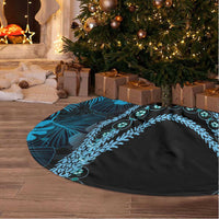 Blue Hawaii Kukui Nut Lei Tree Skirt Hawaiian Pattern Monstera Tropical Vibes LT14 - Polynesian Pride