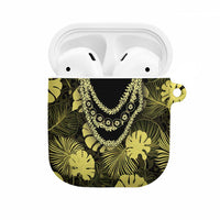 Yellow Hawaii Kukui Nut Lei AirPods Case Hawaiian Pattern Monstera Tropical Vibes LT14 Yellow - Polynesian Pride