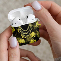 Yellow Hawaii Kukui Nut Lei AirPods Case Hawaiian Pattern Monstera Tropical Vibes LT14 - Polynesian Pride
