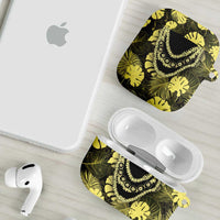Yellow Hawaii Kukui Nut Lei AirPods Case Hawaiian Pattern Monstera Tropical Vibes LT14 - Polynesian Pride