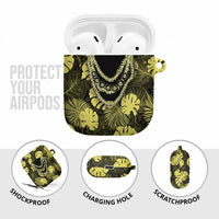 Yellow Hawaii Kukui Nut Lei AirPods Case Hawaiian Pattern Monstera Tropical Vibes LT14 - Polynesian Pride