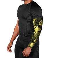 Yellow Hawaii Kukui Nut Lei Arm Sleeves Hawaiian Pattern Monstera Tropical Vibes LT14 - Polynesian Pride