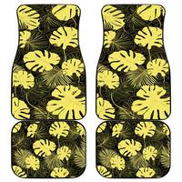 Yellow Hawaii Kukui Nut Lei Car Mats Hawaiian Pattern Monstera Tropical Vibes - Polynesian Pride