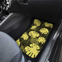Yellow Hawaii Kukui Nut Lei Car Mats Hawaiian Pattern Monstera Tropical Vibes - Polynesian Pride