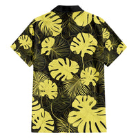 Yellow Hawaii Kukui Nut Lei Family Matching Off The Shoulder Long Sleeve Dress and Hawaiian Shirt Hawaiian Pattern Monstera Tropical Vibes - Polynesian Pride