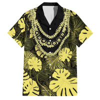 Yellow Hawaii Kukui Nut Lei Family Matching Puletasi and Hawaiian Shirt Hawaiian Pattern Monstera Tropical Vibes - Polynesian Pride