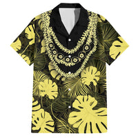 Yellow Hawaii Kukui Nut Lei Hawaiian Shirt Hawaiian Pattern Monstera Tropical Vibes LT14 Yellow - Polynesian Pride