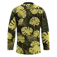 Yellow Hawaii Kukui Nut Lei Hockey Jersey Hawaiian Pattern Monstera Tropical Vibes LT14 - Polynesian Pride