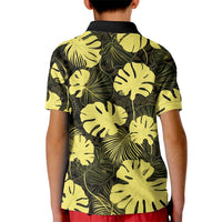 Yellow Hawaii Kukui Nut Lei Kid Polo Shirt Hawaiian Pattern Monstera Tropical Vibes LT14 - Polynesian Pride