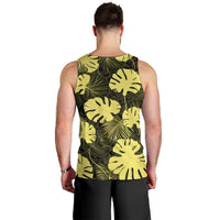 Yellow Hawaii Kukui Nut Lei Men Tank Top Hawaiian Pattern Monstera Tropical Vibes LT14 - Polynesian Pride