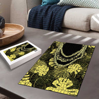 Yellow Hawaii Kukui Nut Lei Puzzle Hawaiian Pattern Monstera Tropical Vibes LT14 - Polynesian Pride