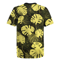 Yellow Hawaii Kukui Nut Lei Rugby Jersey Hawaiian Pattern Monstera Tropical Vibes LT14 - Polynesian Pride