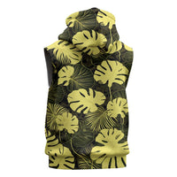 Yellow Hawaii Kukui Nut Lei Sleeveless Zip Hoodie Hawaiian Pattern Monstera Tropical Vibes LT14 - Polynesian Pride