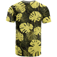 Yellow Hawaii Kukui Nut Lei T Shirt Hawaiian Pattern Monstera Tropical Vibes LT14 - Polynesian Pride