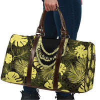 Yellow Hawaii Kukui Nut Lei Travel Bag Hawaiian Pattern Monstera Tropical Vibes - Polynesian Pride